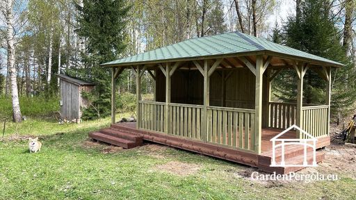 Grote houten tuinpaviljoens